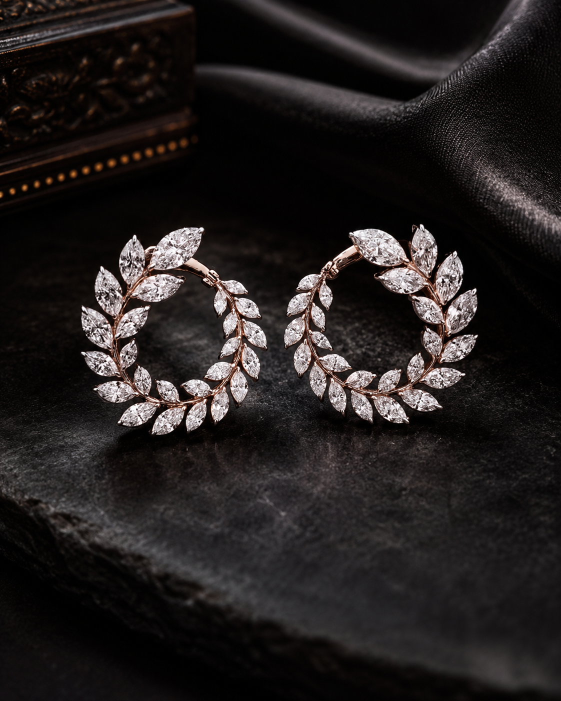 Diamond hoop earrings
